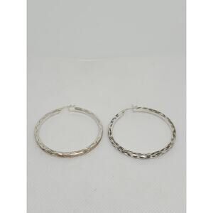 Sterling Silver laser cut large hoops .925 pre-owned, Large